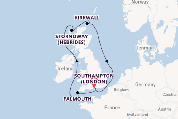8 day voyage on board the Balmoral from Southampton (London)