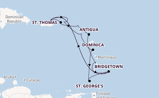Caribbean from San Juan, Puerto Rico with the Emerald Princess