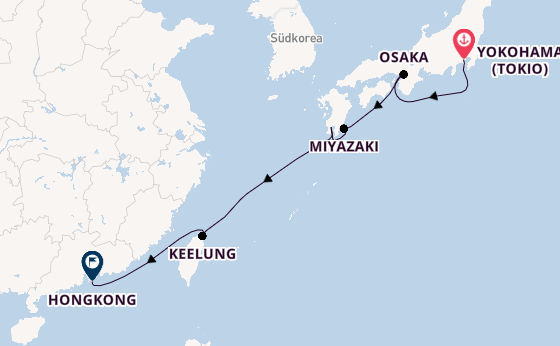 Ostasien ab Yokohama (Tokio), Japan auf der Spectrum of the Seas
