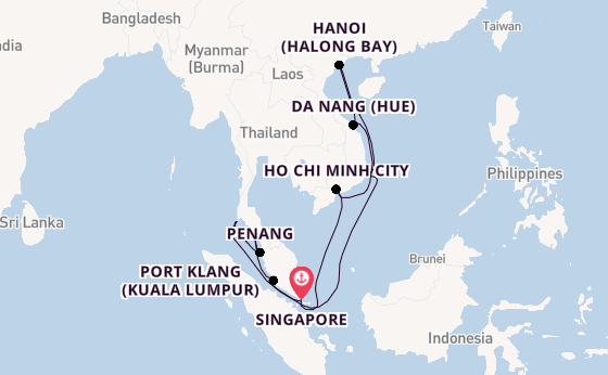 South East Asia from Australia with the Diamond Princess