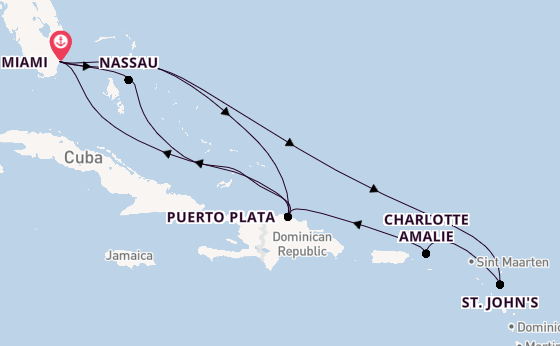 Caribbean from Miami, Florida with the MSC Seashore