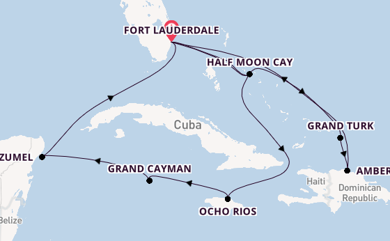 Caribbean vanaf Fort Lauderdale, Verenigde Staten met de Nieuw Statendam