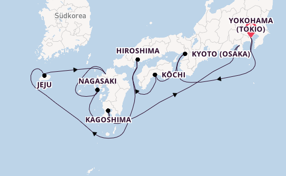 Japan ab Yokohama (Tokio), Japan auf der Celebrity Millennium