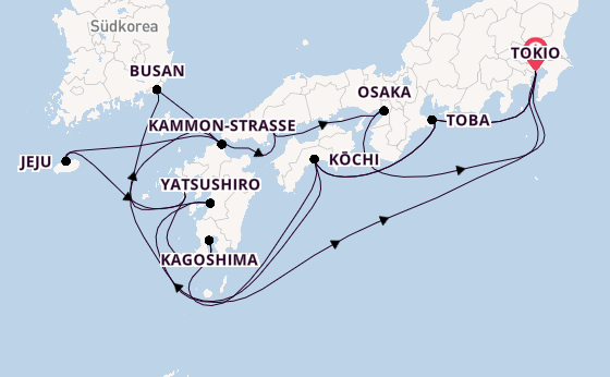 Japan ab Tokio, Japan auf der Diamond Princess