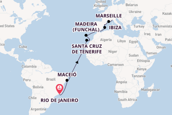 Transatlantic & Repositioning from Rio de Janeiro, Brazil with the MSC Splendida