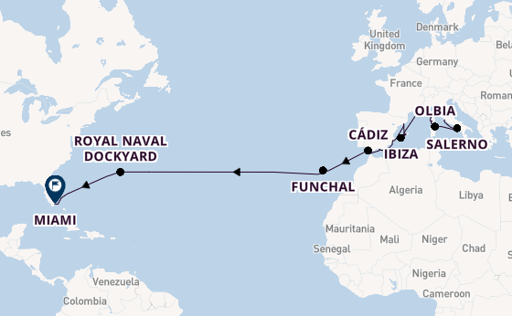 Transatlantic from Rome (Civitavecchia), Italy with the Sonata (Oceania)