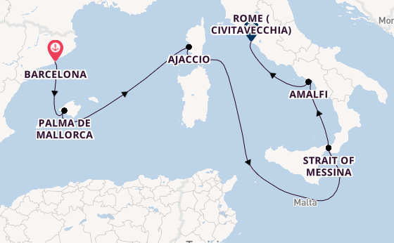 Western Mediterranean from Barcelona, Spain with the Queen Victoria