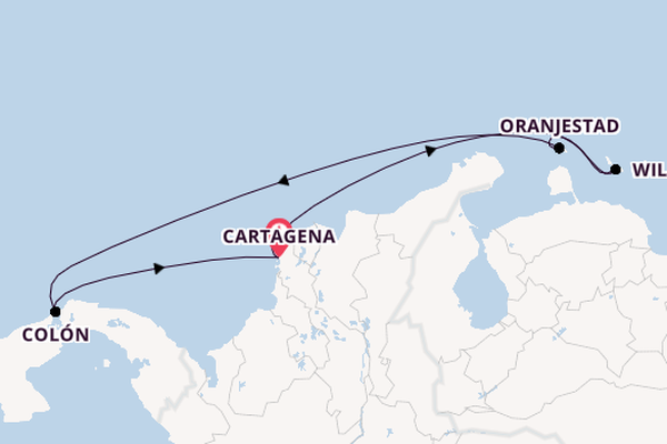 Southern Caribbean from Cartagena, Colombia with the Rhapsody of the Seas