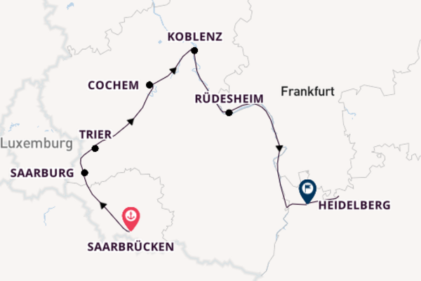 Saar ab Saarbrücken, Deutschland auf der MS Elbe Princesse II