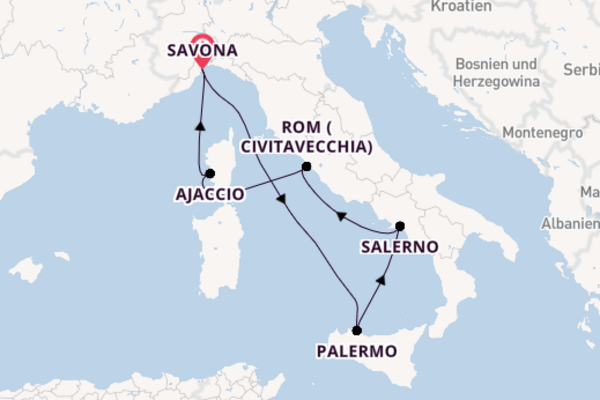 Westliches Mittelmeer ab Savona auf der Mein Schiff 4