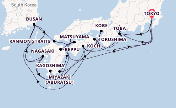 Japan from Tokyo, Japan with the Sapphire Princess