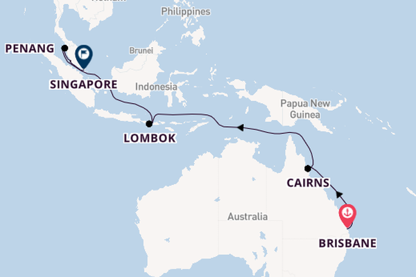 Southeast Asia from Brisbane, Australia with the Crown Princess