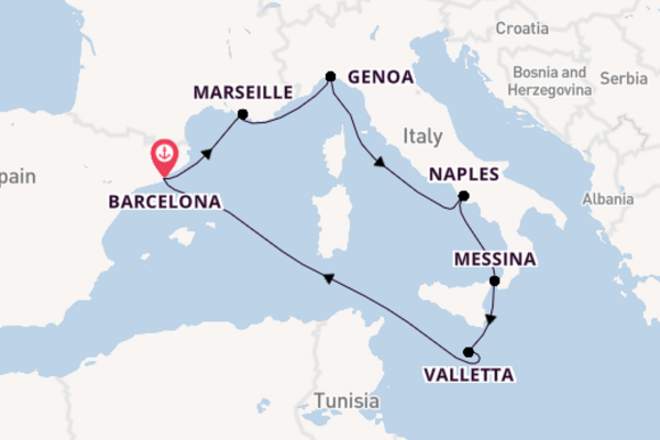 Italian & Sicily Med  Fly Cruise From Barcelona