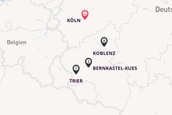 Mosel ab Köln, Deutschland auf der Amadeus Brilliant