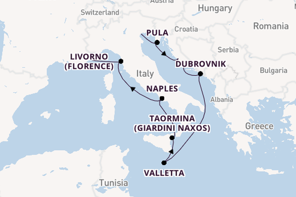Mediterranean Sea from Venice, Italy with the Silver Shadow