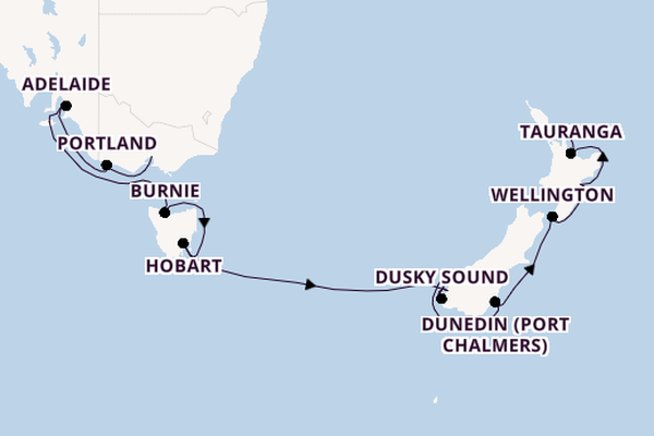 New Zealand from Melbourne, Australia with the Norwegian Sun