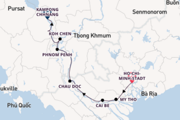 Erkunden Sie Ho-Chi-Minh-Stadt, Chau Doc und Siem Reap