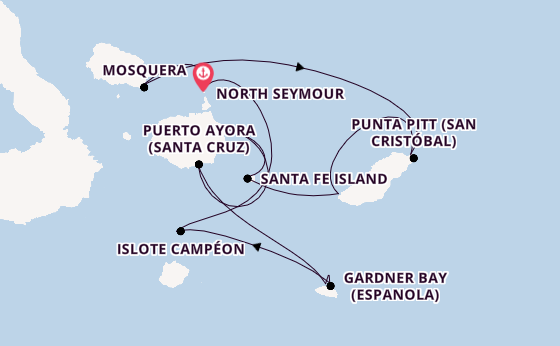 Galapagos-Inseln ab North Seymour, Galapagosinseln auf der MS Santa Cruz II