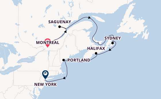 Amerikaanse Oostkust vanaf Saint Lawrence River Cruising met de Volendam