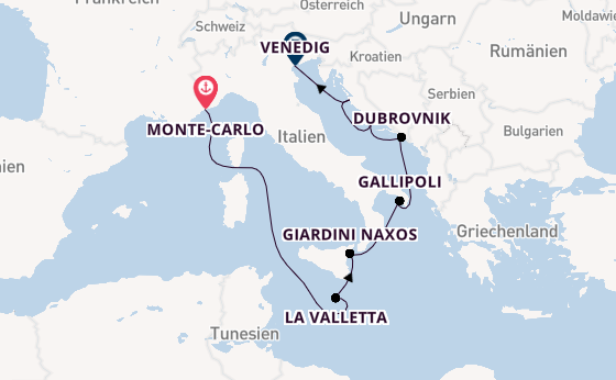Mittelmeer ab Monte-Carlo, Monaco auf der Silver Ray