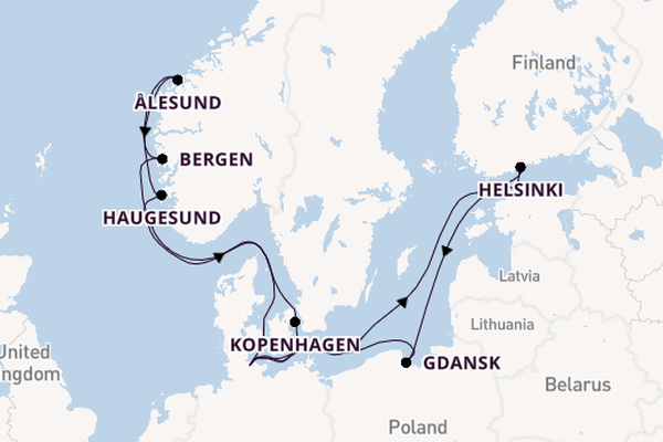 Noorwegen vanaf Kiel, Duitsland met de Mein Schiff Flow