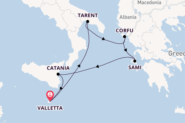 Mediterranean Sea from Valletta, Malta with the Azura