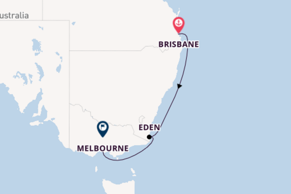Expedition with Disney Cruise Line from Brisbane to Melbourne