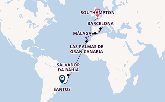 Transatlantic from Southampton, England with the MSC Virtuosa