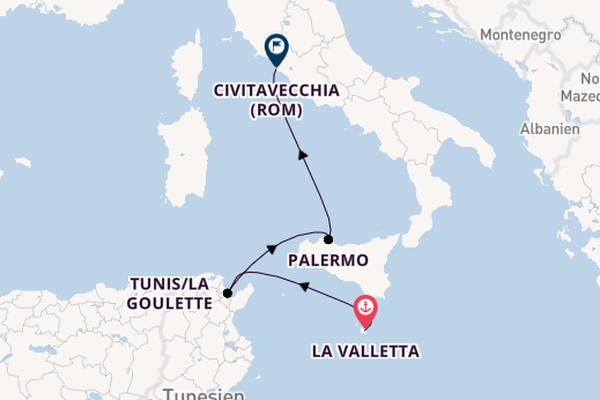 Westliches Mittelmeer ab La Valletta, Malta auf der EXPLORA II