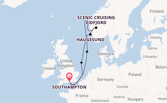 Norway from Southampton, England with the Borealis