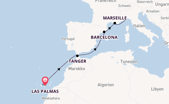 Westliches Mittelmeer ab Las Palmas, Gran Canaria auf der Costa Smeralda