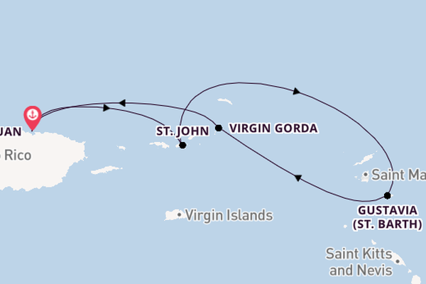 Eastern Caribbean from San Juan, Puerto Rico with the Evrima