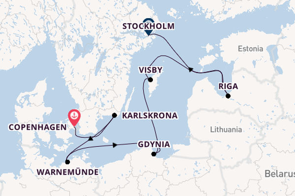 Baltic Sea from Copenhagen, Denmark with the MSC Magnifica