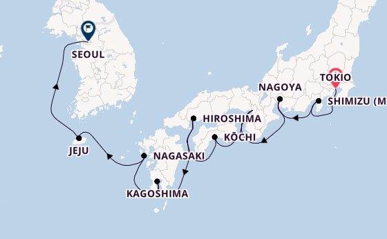 Japan ab Deutschland auf der Norwegian Jade