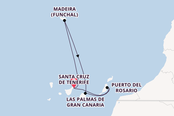 Canary Islands from Santa Cruz de Tenerife, Spain with the Azura