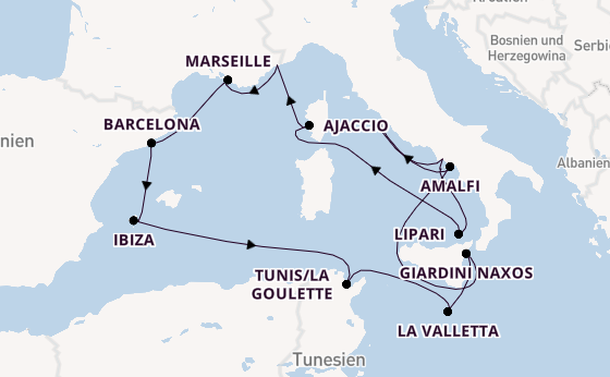 Westliches Mittelmeer ab Civitavecchia (Rom), Italien auf der EXPLORA I