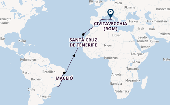 Transatlantik ab Rio de Janeiro, Brasilien auf der MSC Divina
