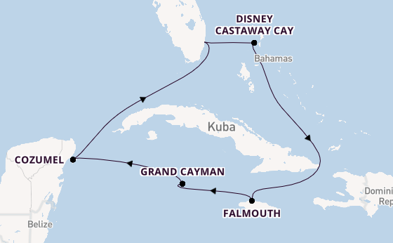 Karibik ab Fort Lauderdale (Port Everglades), USA auf der Disney Destiny
