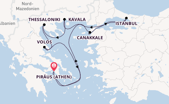 Östliches Mittelmeer ab Piräus (Athen), Griechenland auf der Azamara Journey