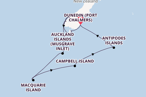 New Zealand from Dunedin (Port Chalmers), New Zealand with the Le Soléal