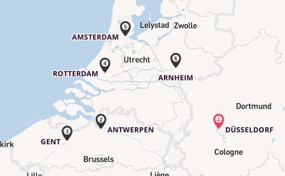 Rhein ab Düsseldorf, Deutschland auf der Lady Diletta
