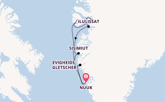 Arktis ab Nuuk, Grönland auf der Silver Wind