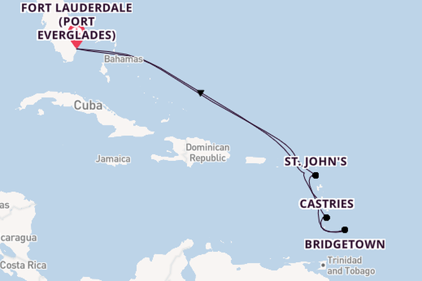 Caribbean from Fort Lauderdale (Port Everglades), Florida, USA with the Celebrity Ascent