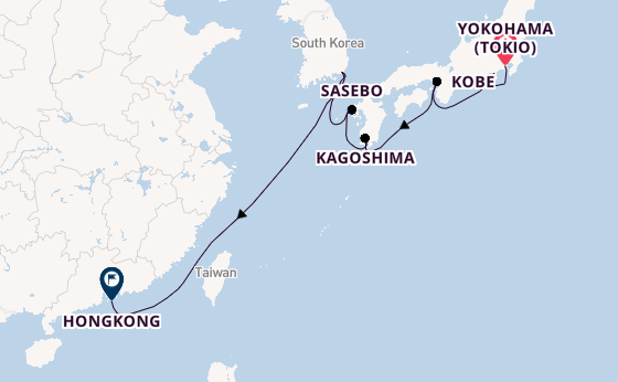 Oost-Azië vanaf Yokohama (Tokio), Japan met de Spectrum of the Seas