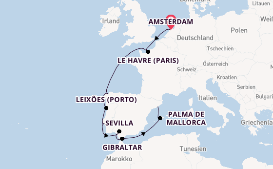 Westliches Mittelmeer ab Amsterdam, Niederlande auf der Celebrity Eclipse