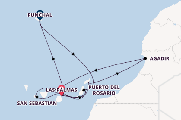 Kanarische Inseln ab Las Palmas, Gran Canaria auf AIDAluna