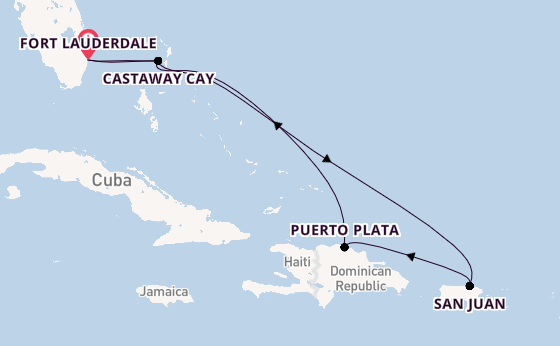 Caribbean vanaf Fort Lauderdale, Verenigde Staten met de Disney Dream