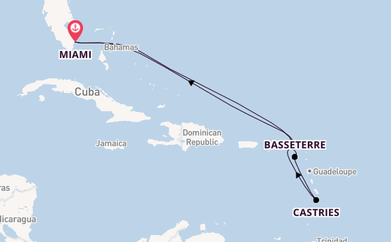 Caribbean from Miami, Florida, USA with the Seven Seas Prestige