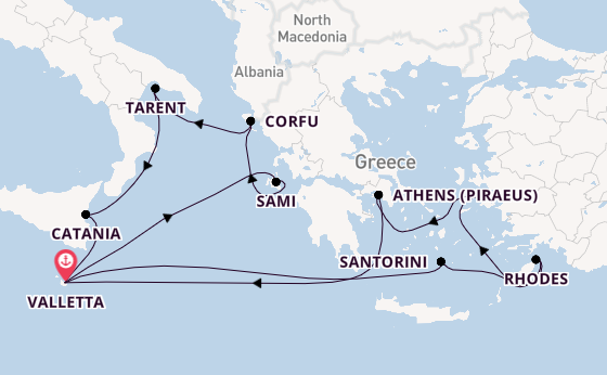 Mediterranean Sea from Valletta, Malta with the Azura