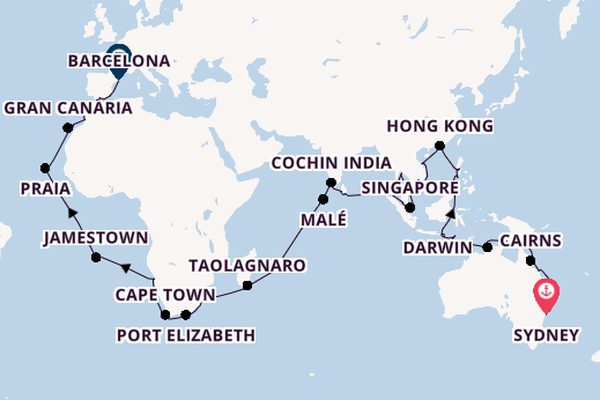 South East Asia from Sydney, Australia with the Azamara Onward